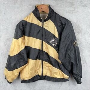Pro Player Purdue Boilermakers Windbreaker Jacket Vintage‎ 90s Black Gold Small